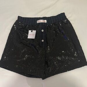 Hand Over Black Sequin Shorts